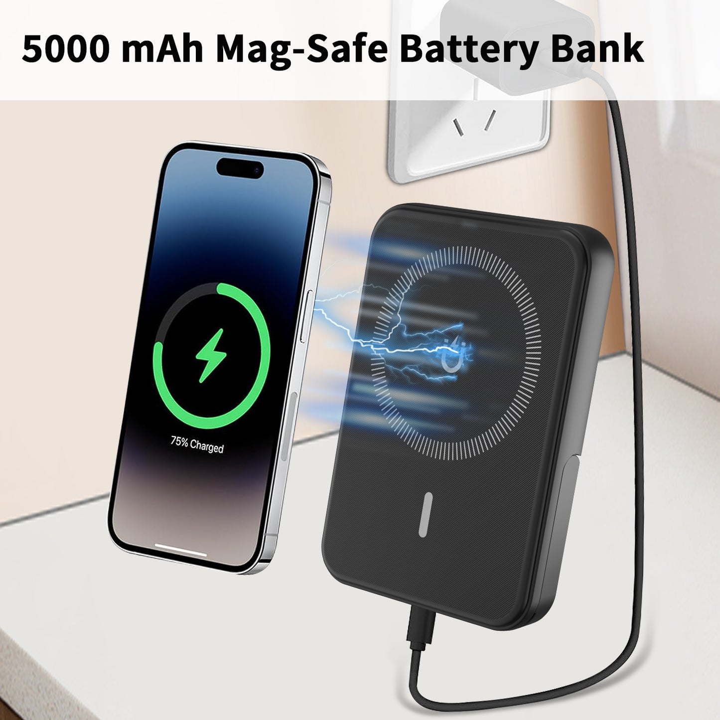 The 3-in-1 Wireless Charging Station quickly charges iPhone, Apple Watch, and AirPods. Compact, efficient, and perfect for home or office.