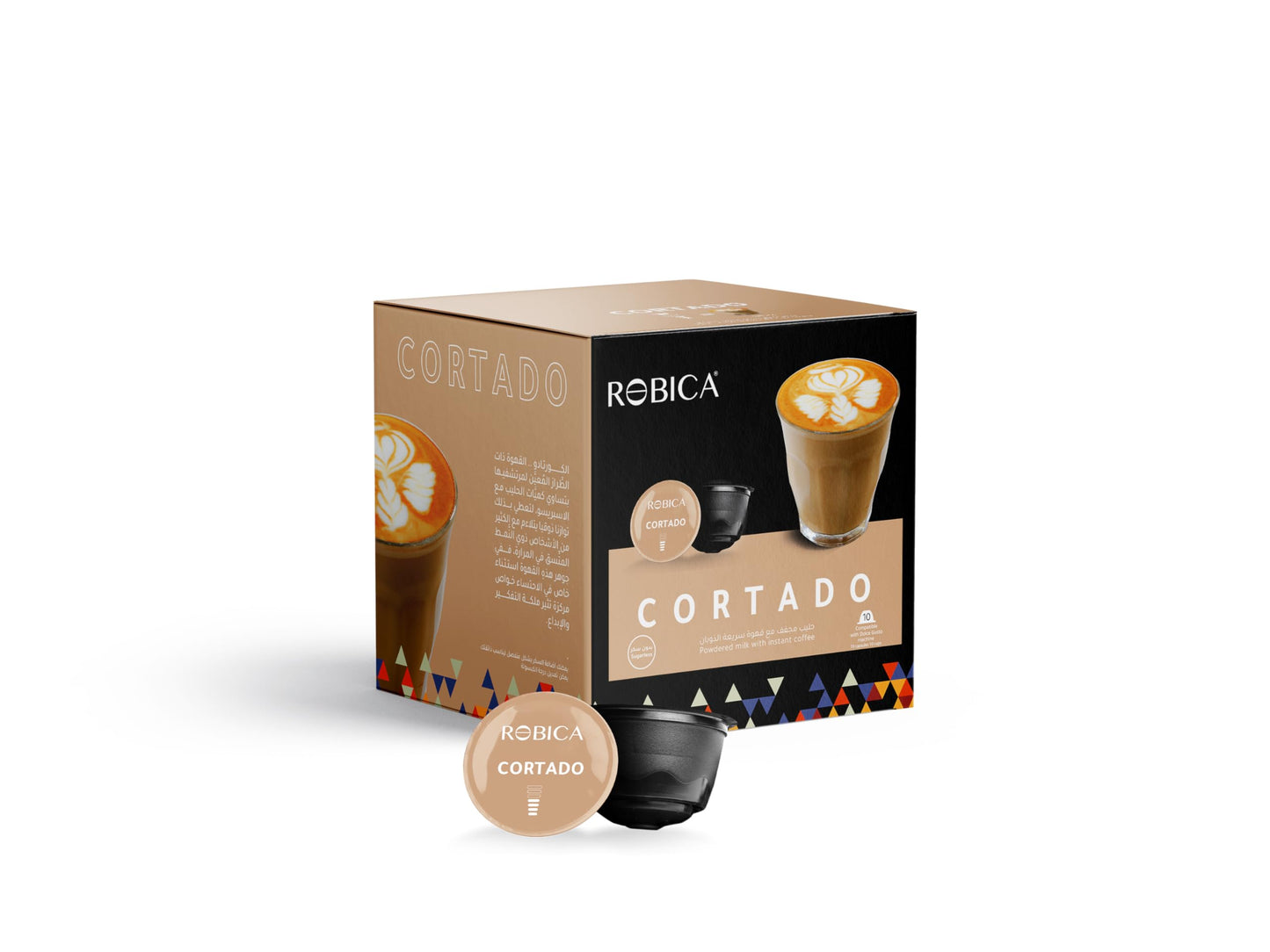 Robica Dolce Cortado Coffee Capsules, Premium Arabica Organic Ground Coffee Pods, Medium Roast Single Serve Espresso Capsules, 10 Aluminum Capsules