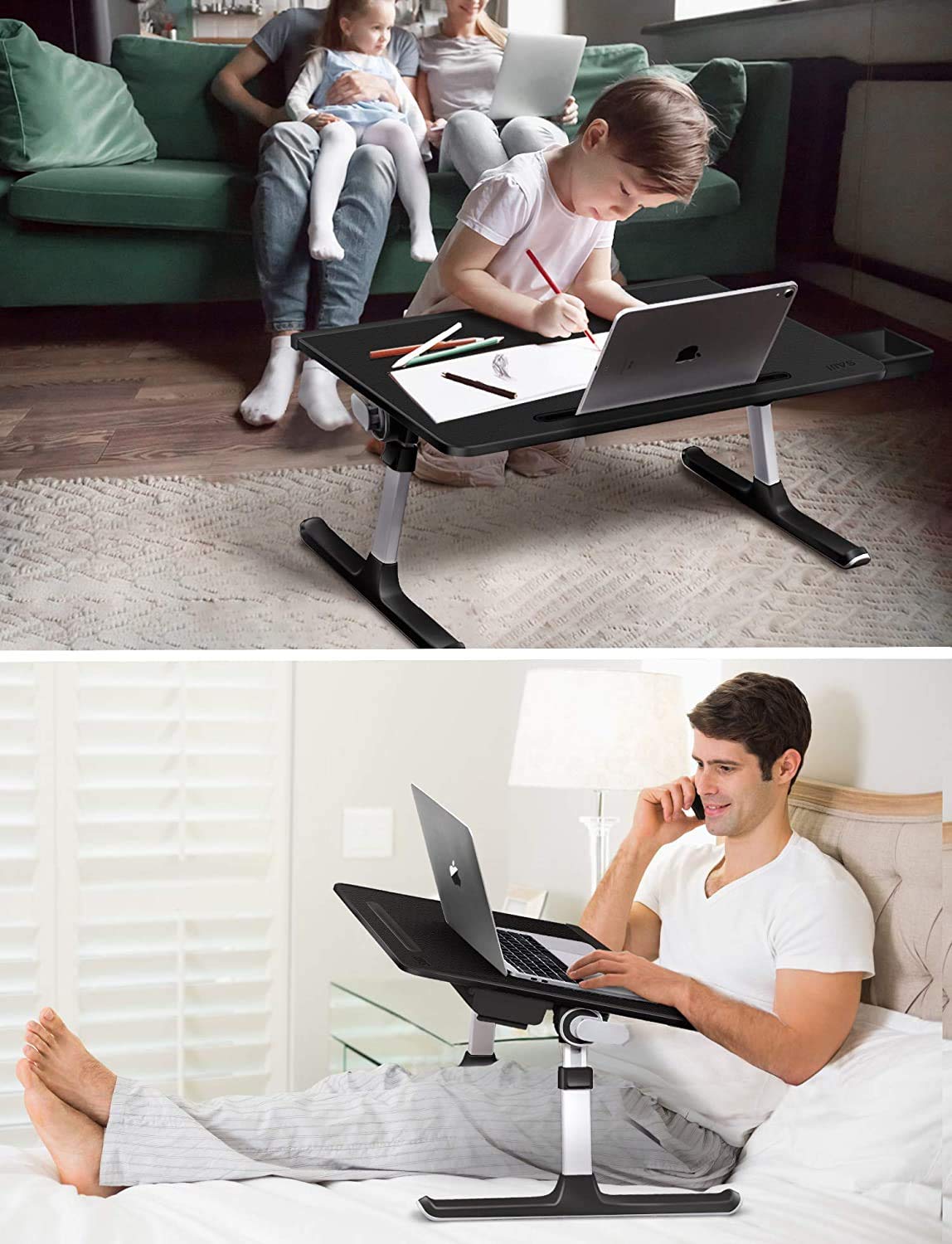 SAIJI Tablet Stand Holder + Laptop Bed Tray Table
