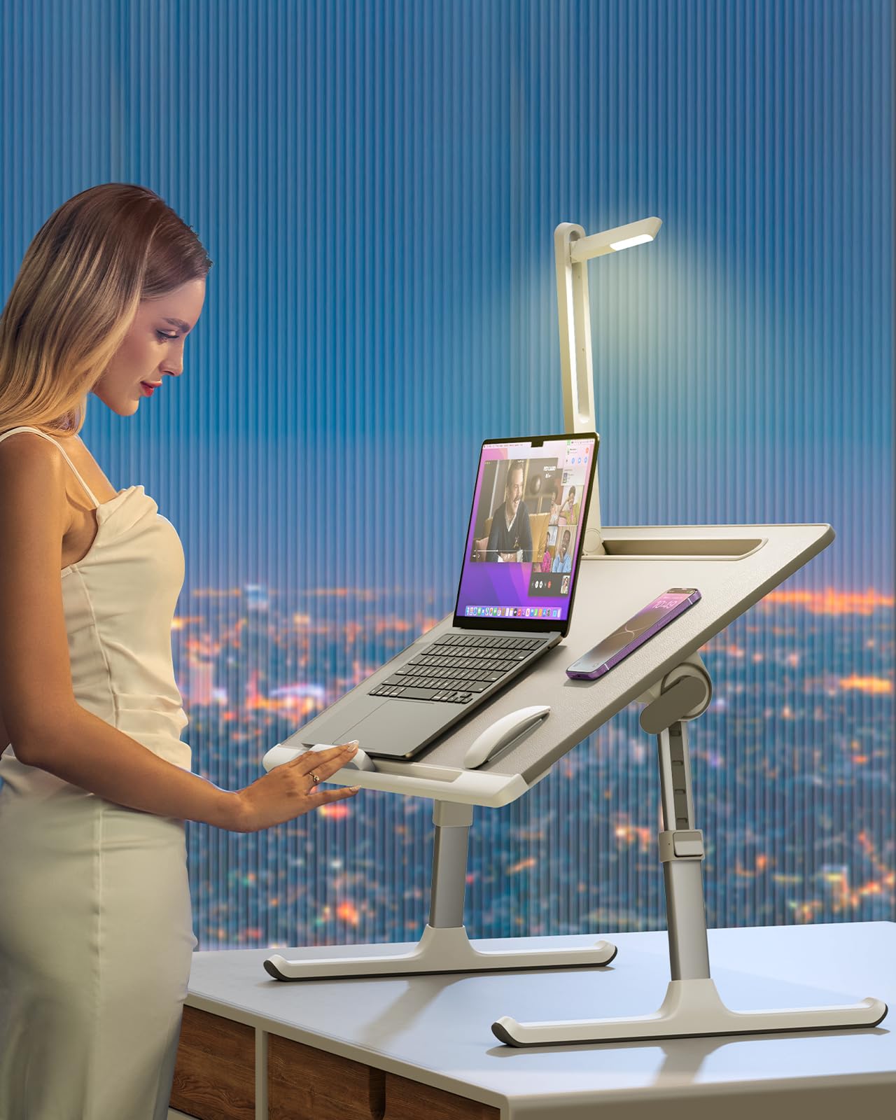 SAIJI Standing Desk Converter + Bed Desk