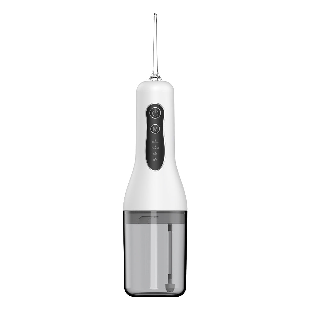 Portable Cordless Water Flosser – 240ml capacity, rechargeable with 4 modes and 4 jet tips. IPX7 waterproof for effective, convenient, and portable oral care at home or while traveling.