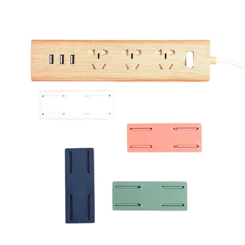 Wall-Mounted Plug Holder – Self-Adhesive Desktop Socket Fixer, Premium Adhesive Cable Organizer, Punch-Free Surge Protector Mount