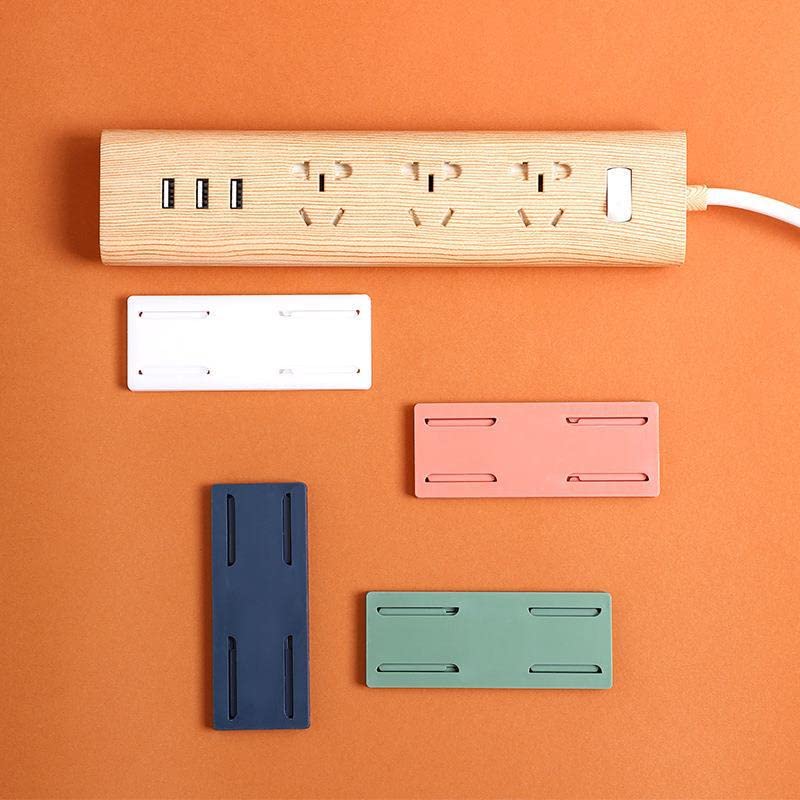 Wall-Mounted Plug Holder – Self-Adhesive Desktop Socket Fixer, Premium Adhesive Cable Organizer, Punch-Free Surge Protector Mount
