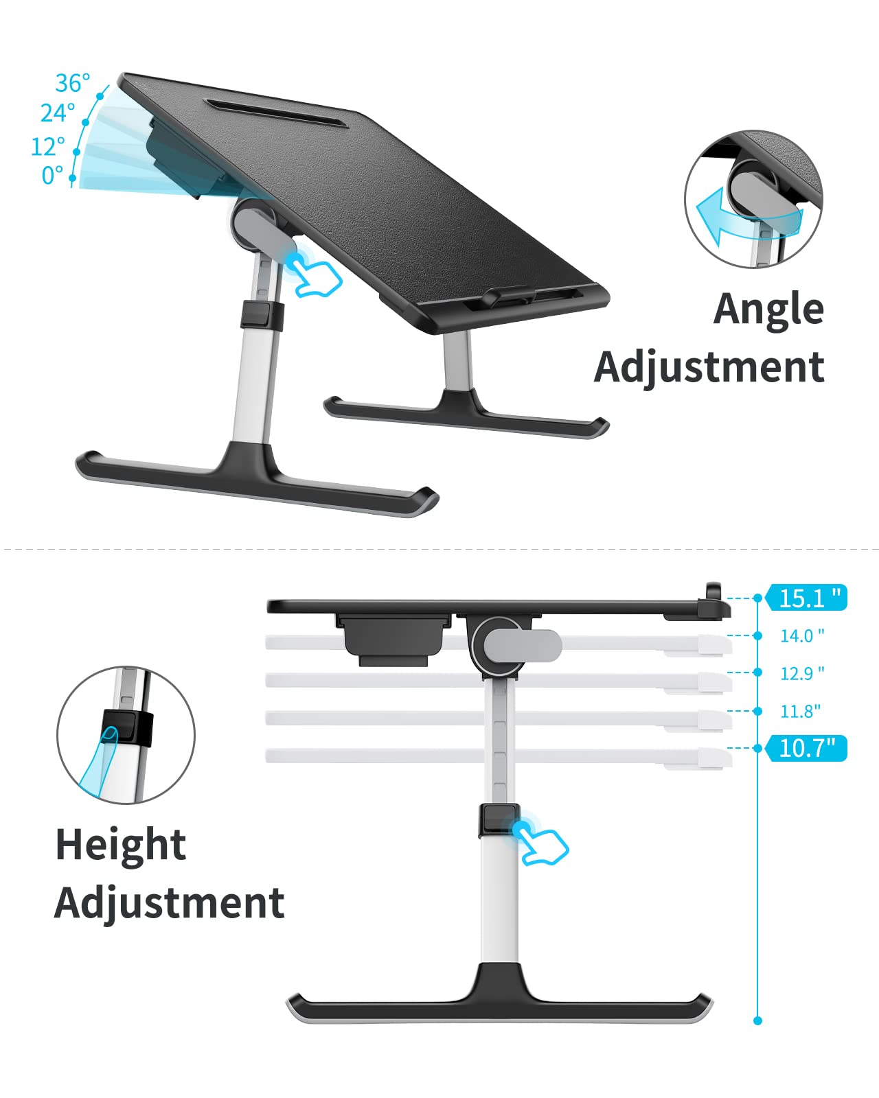 SAIJI Standing Desk Converter + Bed Desk