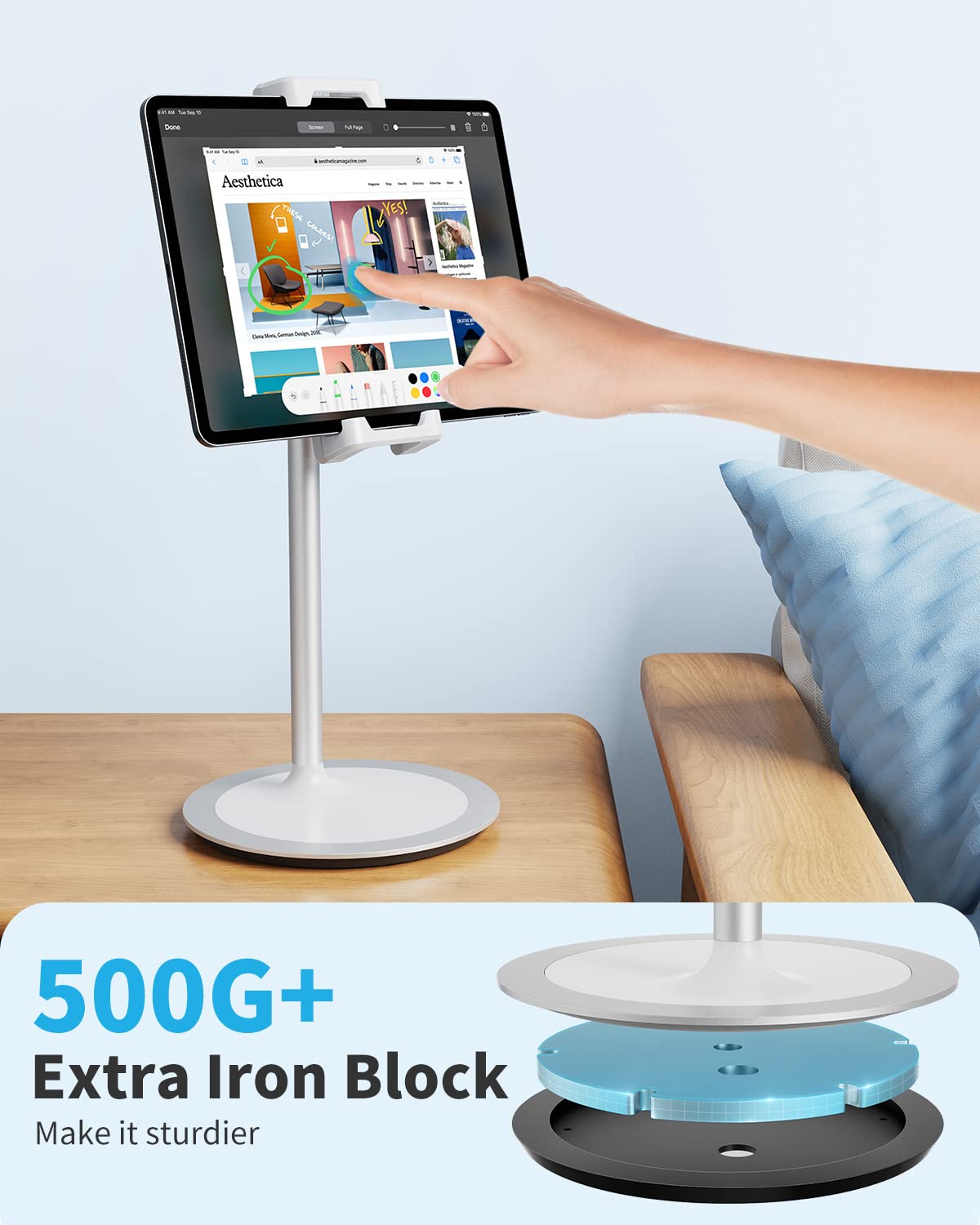 SAIJI Tablet Stand Holder + Laptop Bed Tray Table
