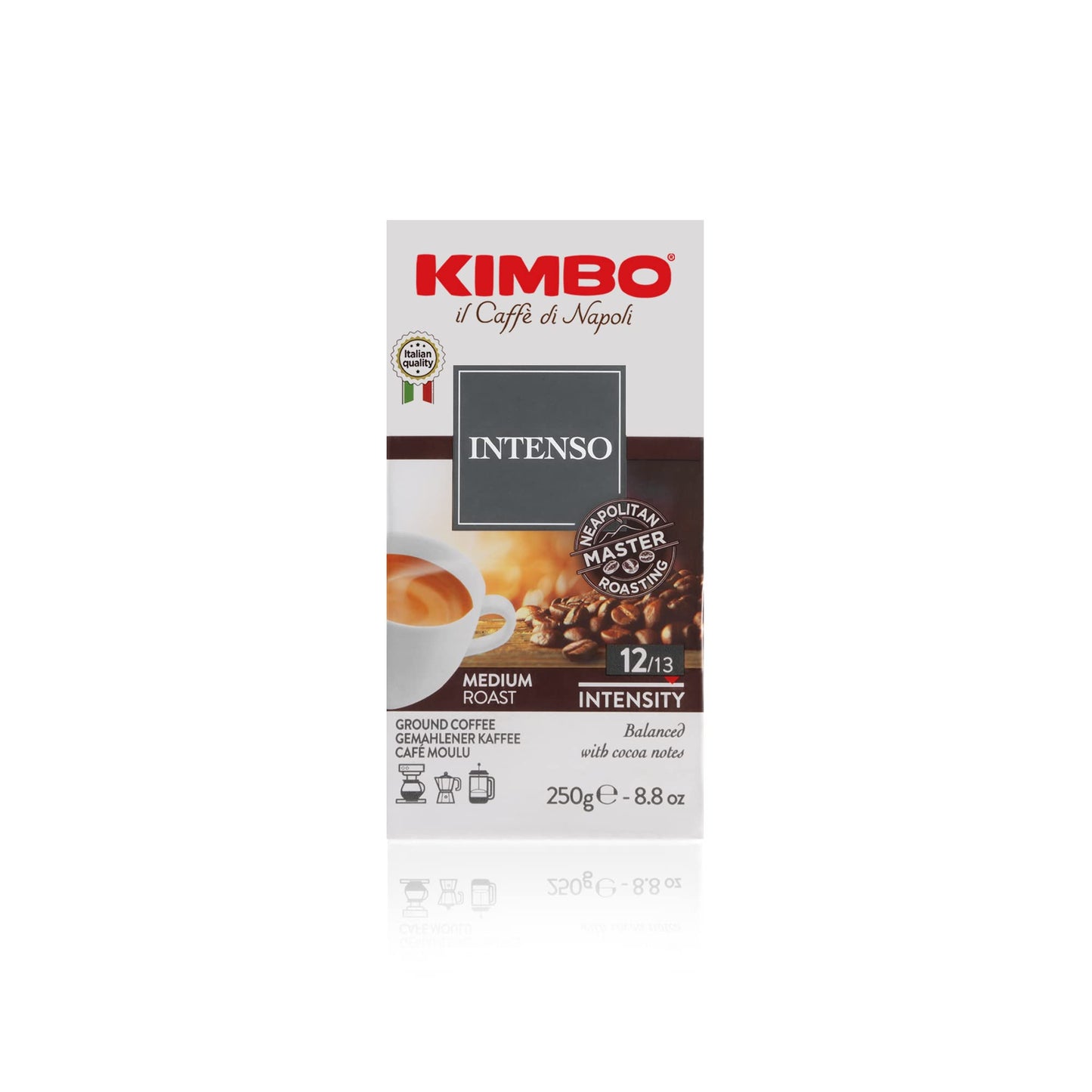Kimbo Aroma Intenso medium roast ground coffee 250g - Italy
