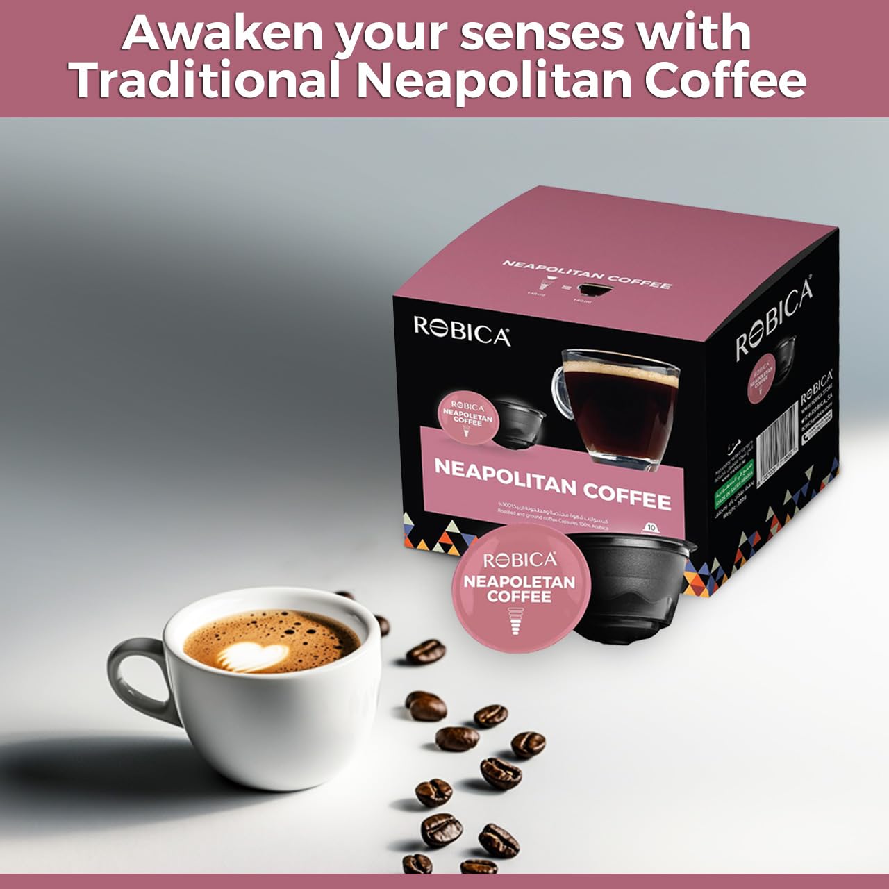 Robica Dolce Napoli Coffee Capsules -10 Count Aluminum Capsules - Dark Roast Italian Ground Coffee, Compatible with Nespresso OriginalLine Machines