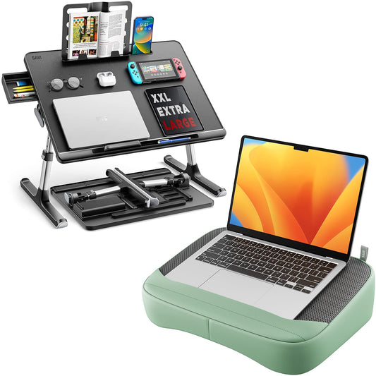 SAIJI Breathable Lap Desk for Laptop + Laptop Bed Tray Desk