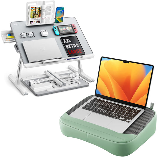 SAIJI Breathable Lap Desk for Laptop + Laptop Tray