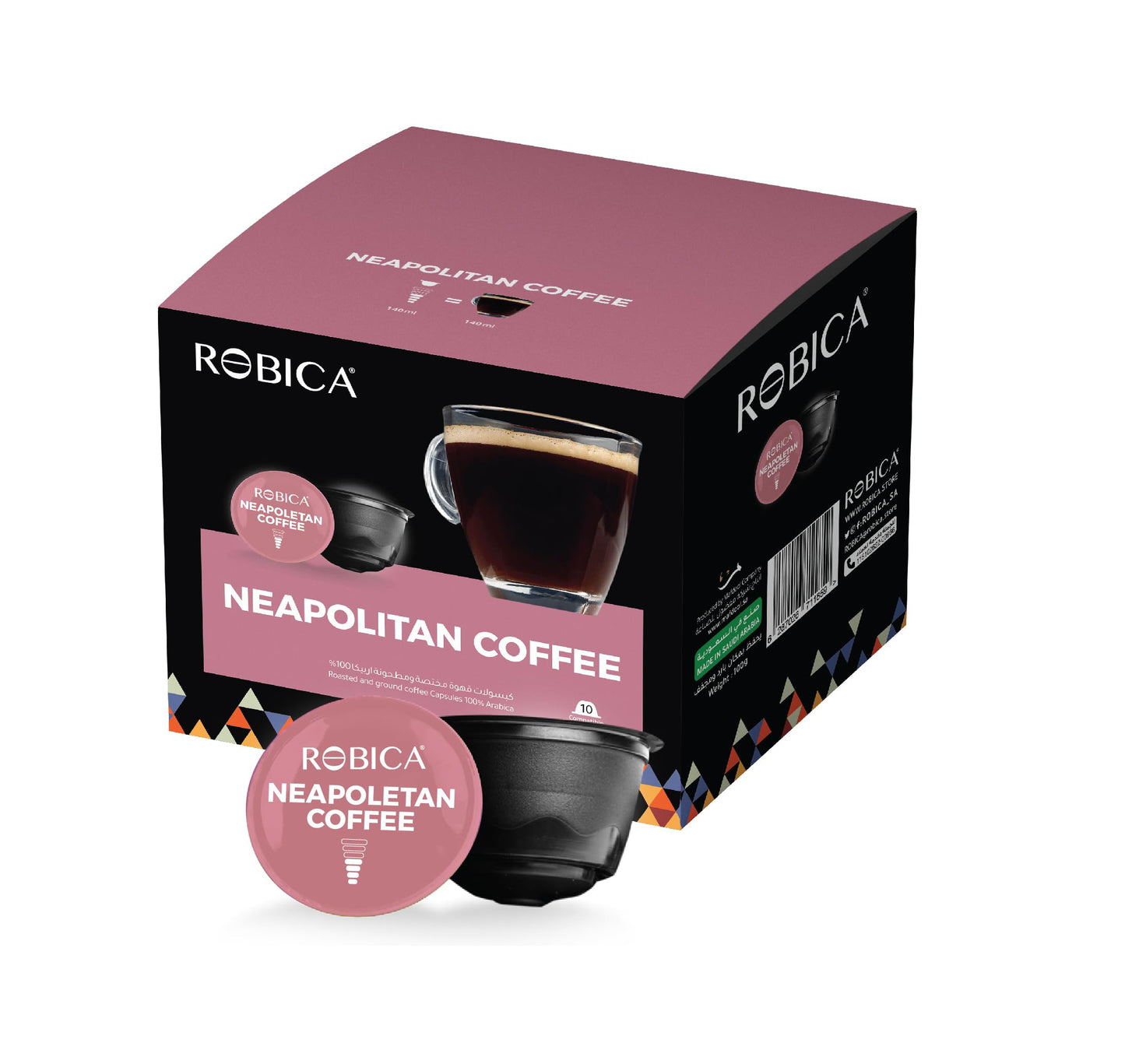 Robica Dolce Napoli Coffee Capsules -10 Count Aluminum Capsules - Dark Roast Italian Ground Coffee, Compatible with Nespresso OriginalLine Machines