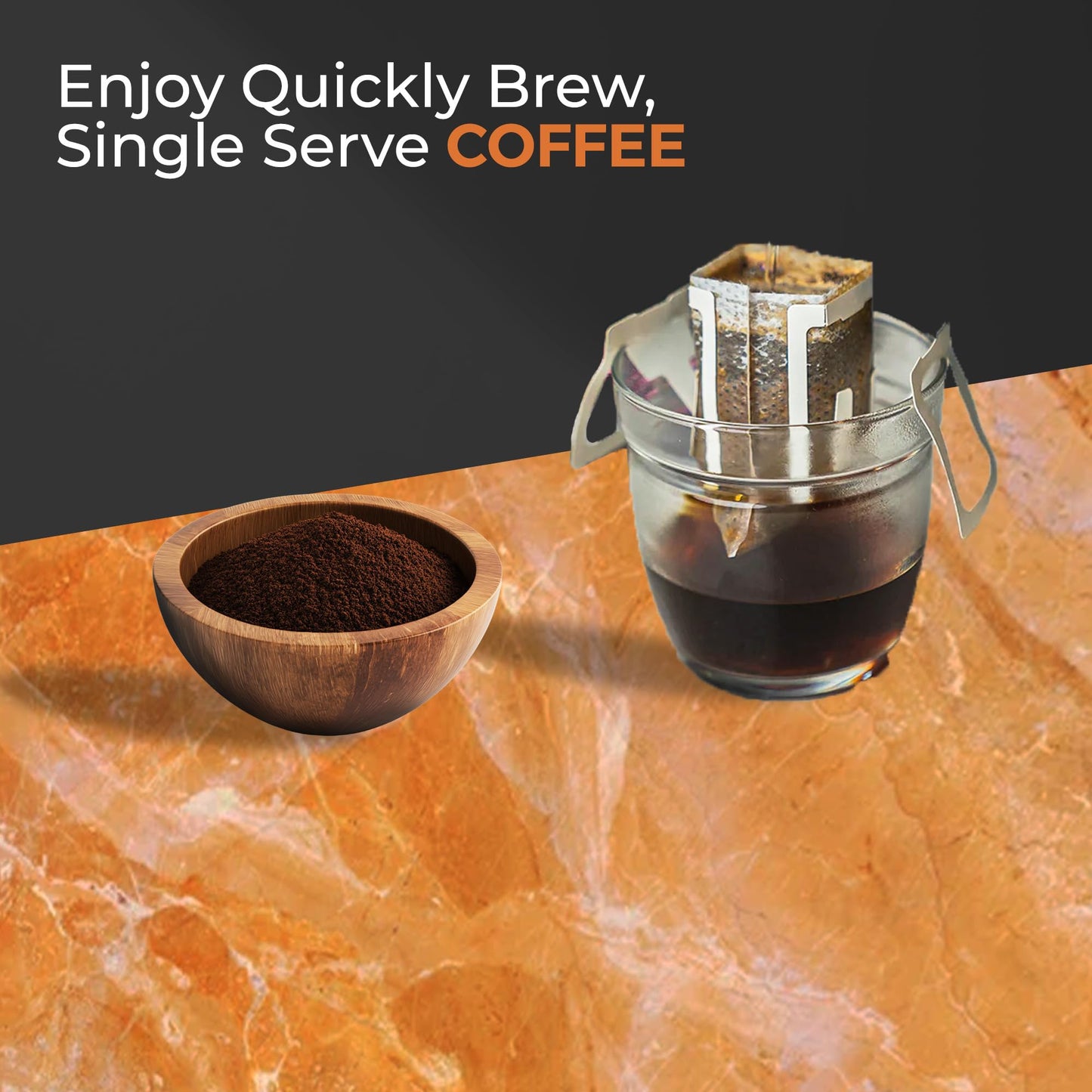 Robica Colombian Drip Coffee Pouches Made from Arabica Coffee Beans, Portable & Easy to Brew Hanging Ear Single Serve Pour Over Coffee Packets, Camping Coffee for Travel & Work, 5 Coffee Bags