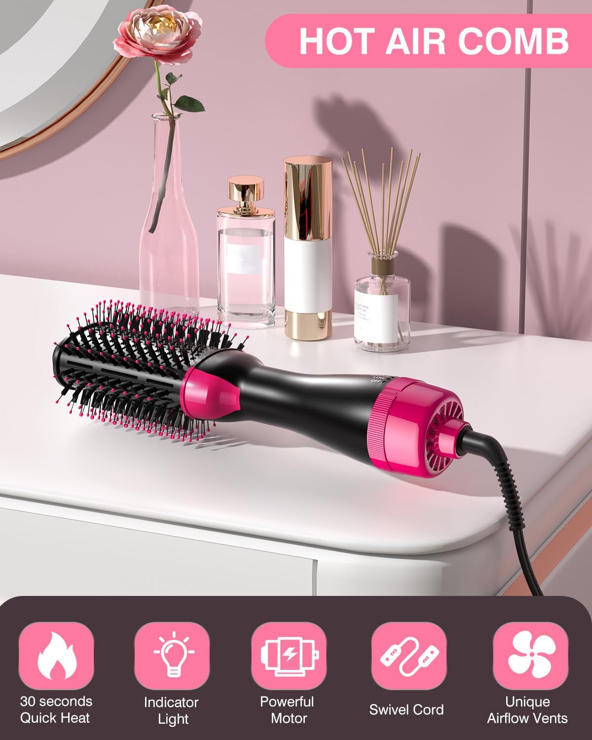 Hair Dryer Brush Blow Dryer Brush in One 4-in-1 Styling Tools Hair Dryer and Styler Volumizer Hot Air Brush for Drying Straightening Curling