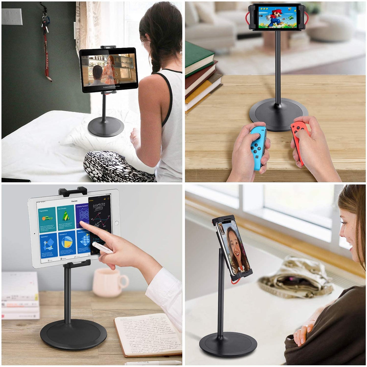 SAIJI Laptop Bed Tray Desk, Adjustable Laptop Stand for Bed,Foldable Laptop Table(Gray, X-Large)&Tablet Ipad Stand Holder, Adjustable Phone Stand(Black)