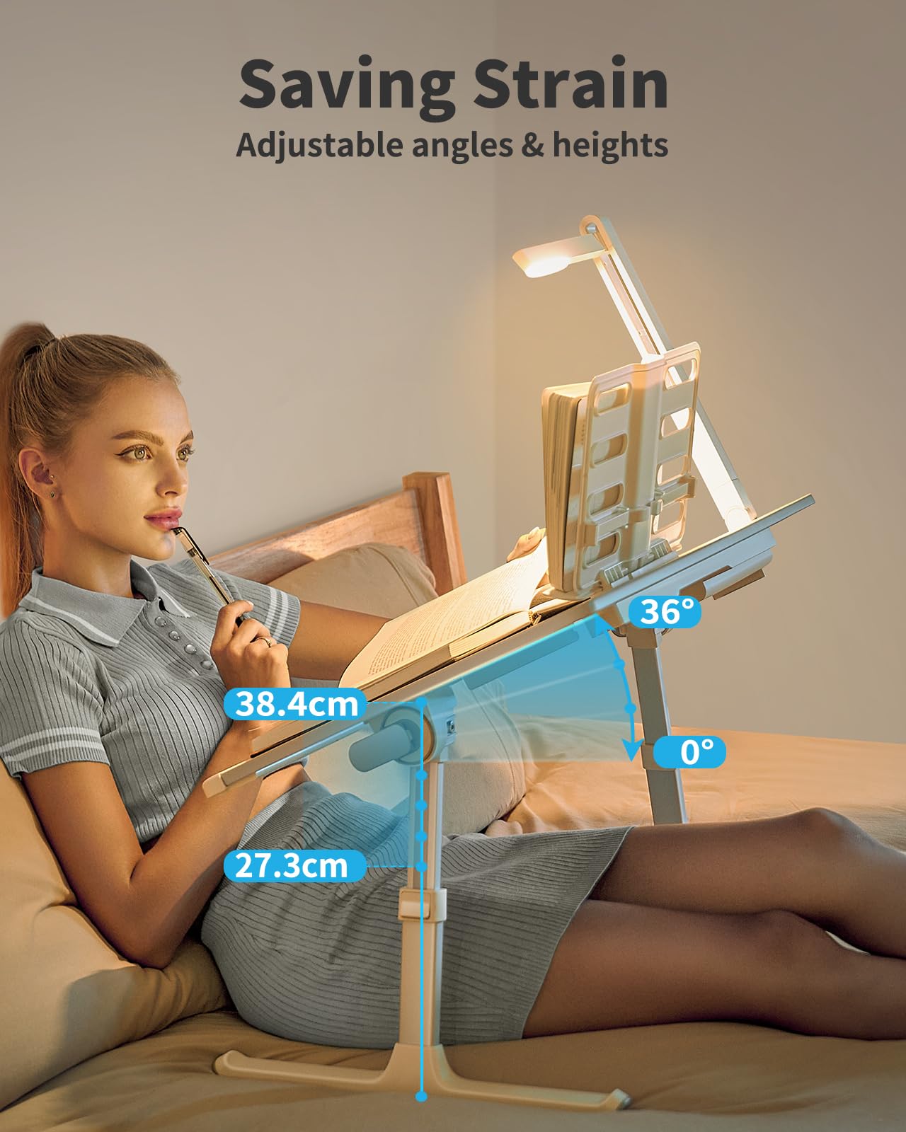 SAIJI Standing Desk Converter + Bed Desk
