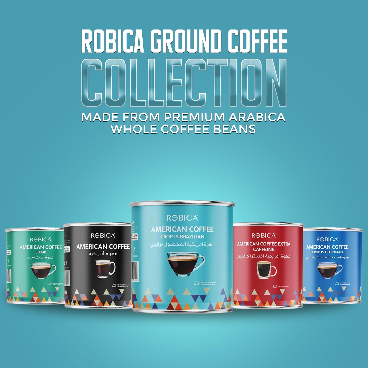 Robica Brazilian Coffee 250 g - Rich and Smooth Well-balanced Fresh Arabica Coffee Beans, Medium Roast Organic Ground Coffee, Brazilian Cropped American Coffee