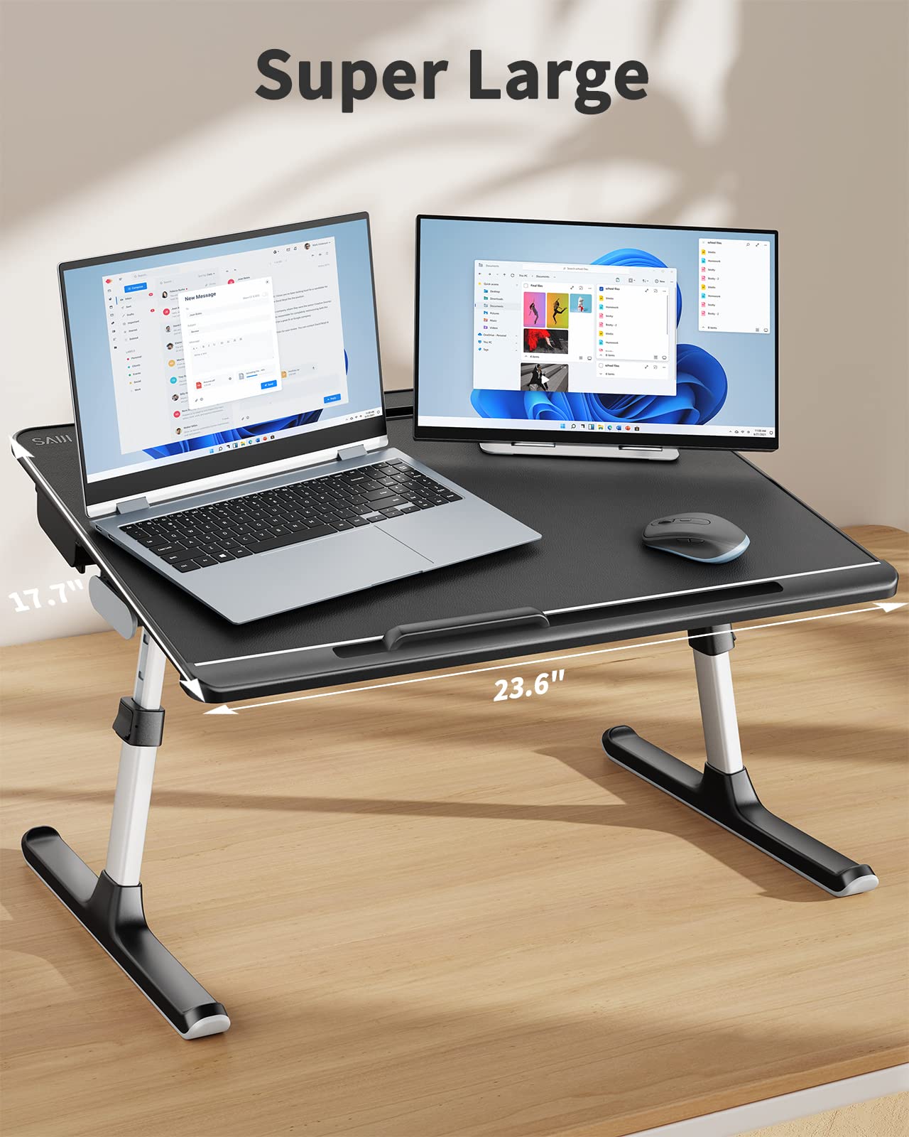 SAIJI Standing Desk Converter + Bed Desk