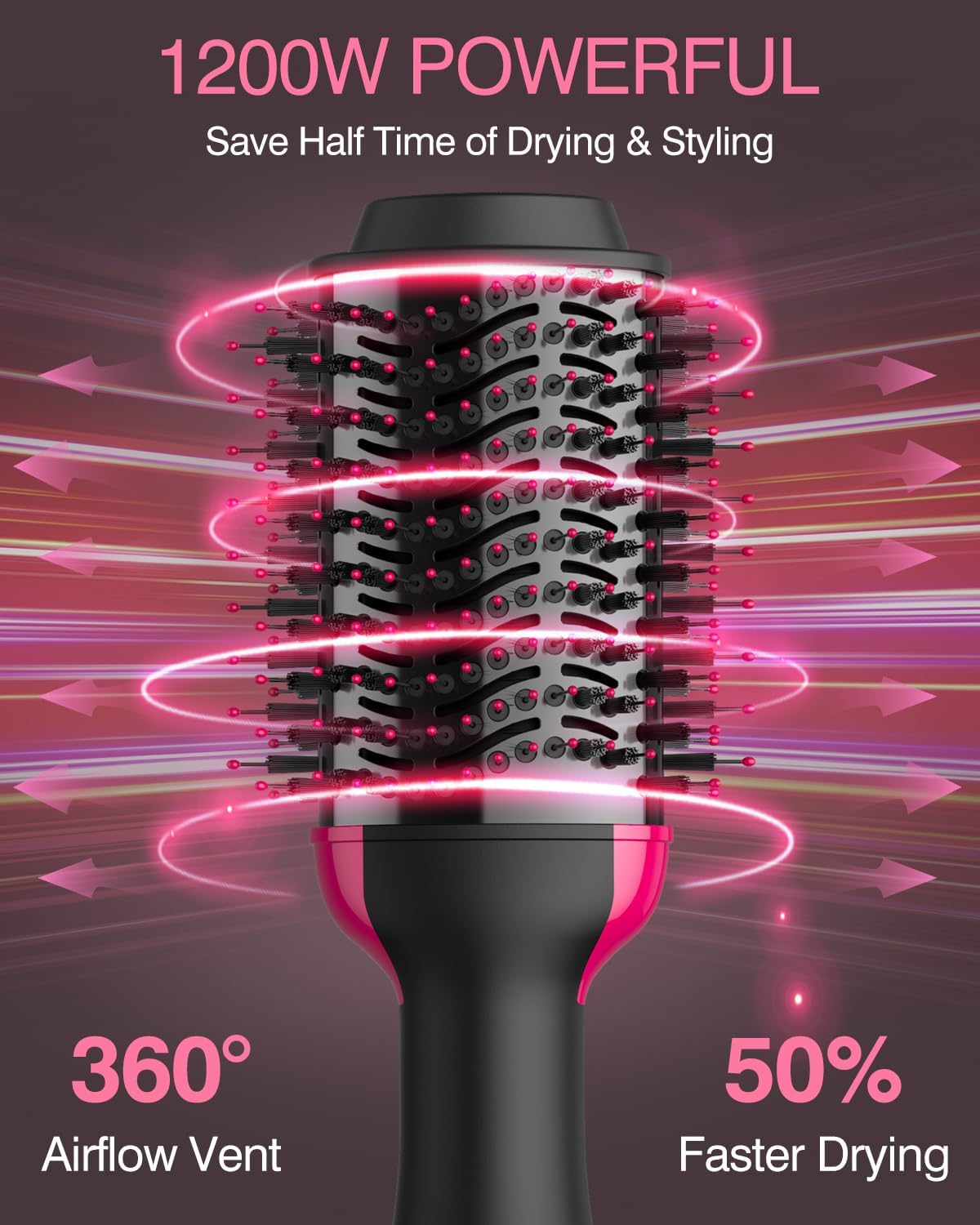Hair Dryer Brush Blow Dryer Brush in One 4-in-1 Styling Tools Hair Dryer and Styler Volumizer Hot Air Brush for Drying Straightening Curling