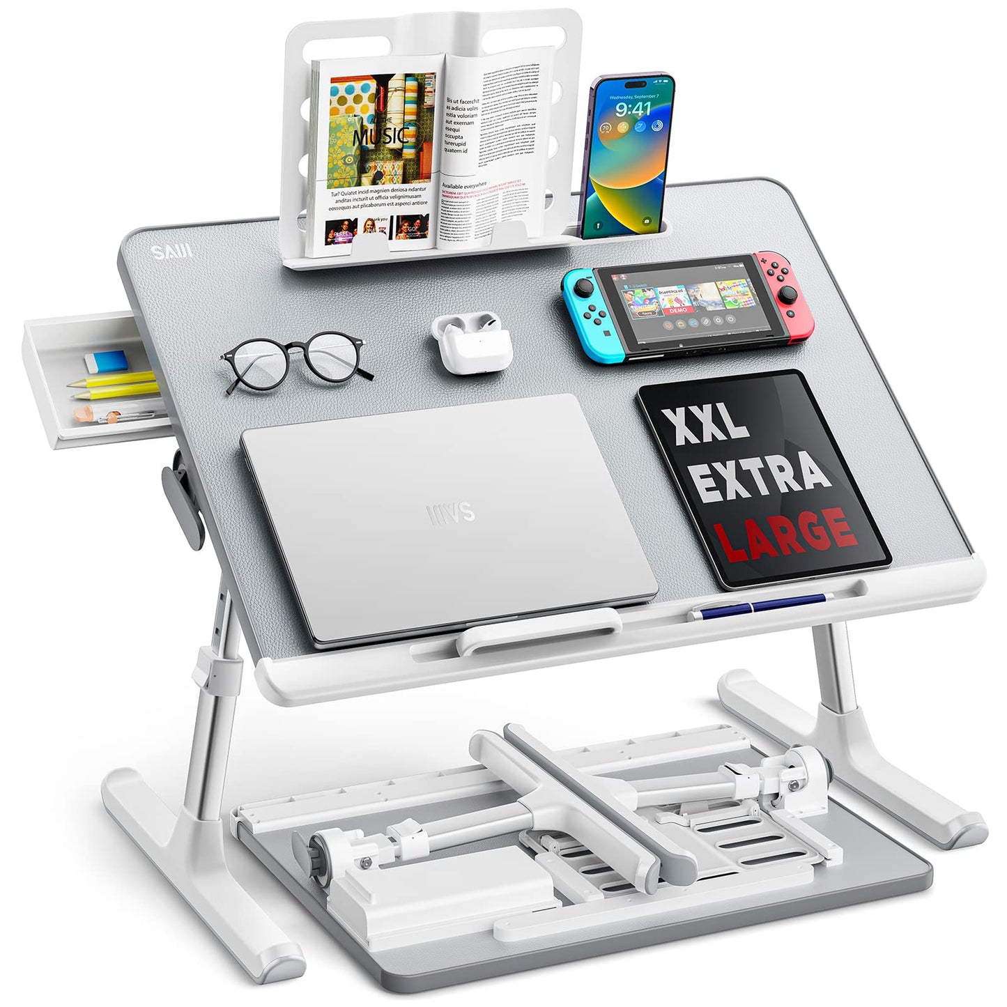 SAIJI Standing Desk Converter + Bed Tray