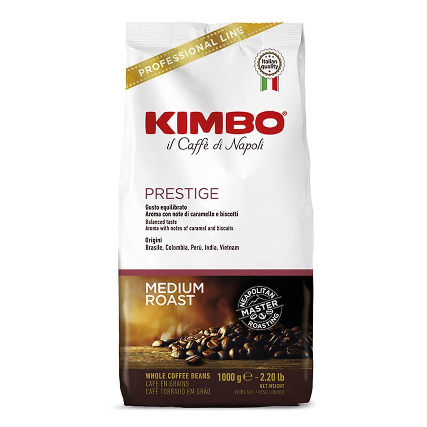 KIMBO PRESTIGE medium roast Coffee beans 1Kg - Italy