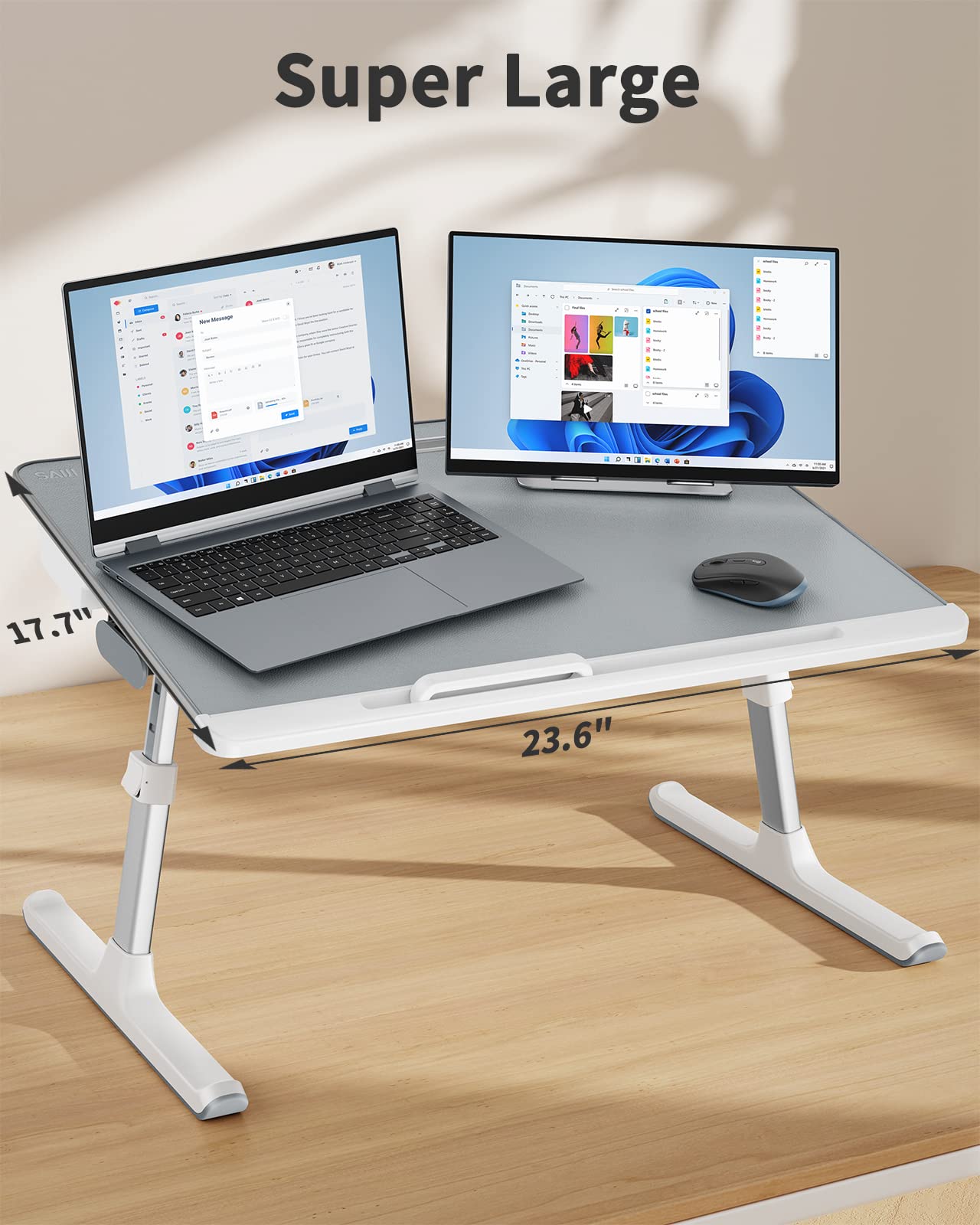 SAIJI Standing Desk Converter + Bed Tray