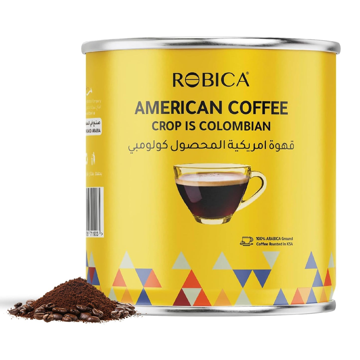 Robica Colombian Coffee - Smooth and Balanced Flavored Arabica Coffee Beans, Medium Roast Fresh American Ground Coffee, 250 Grams