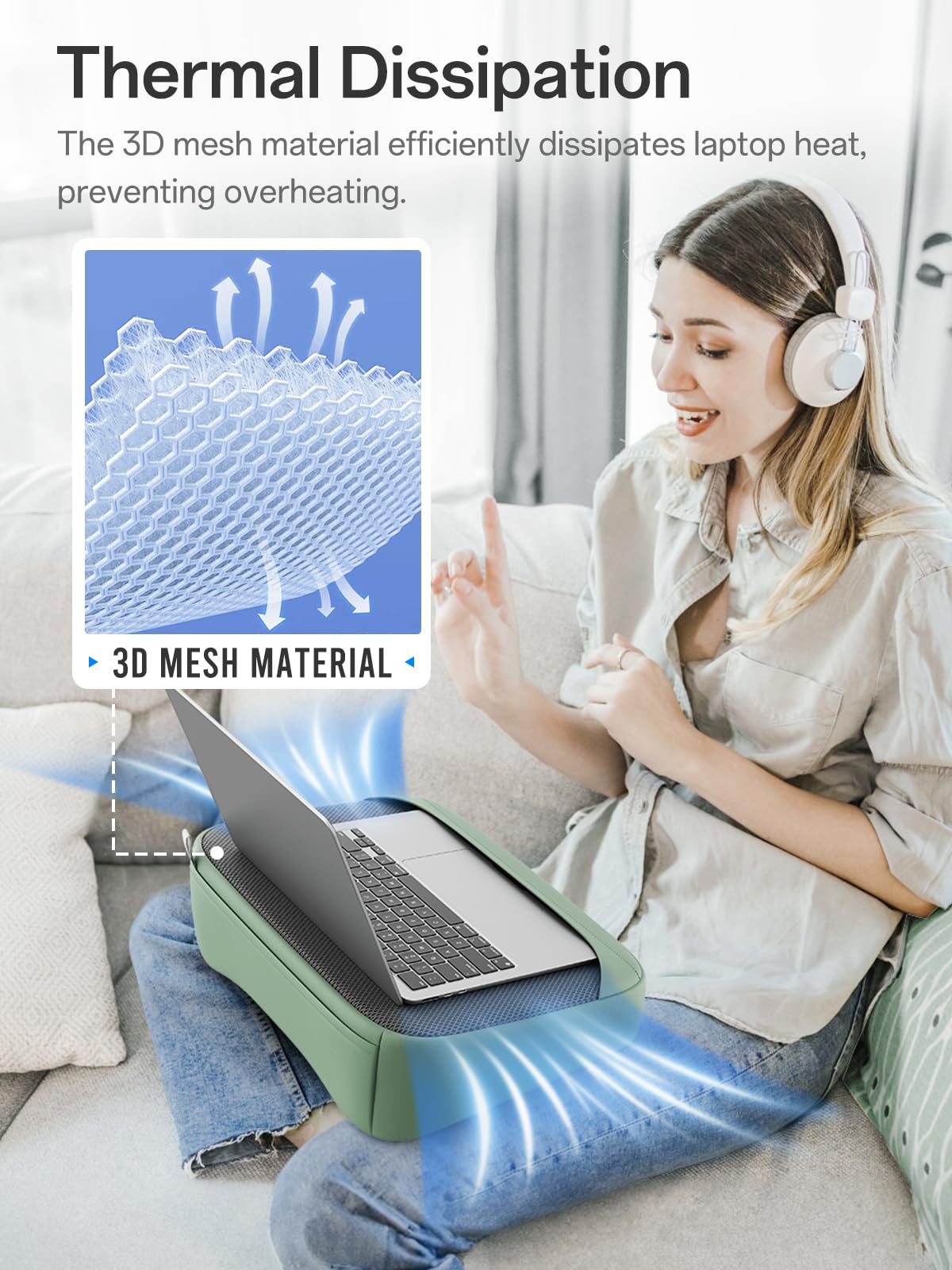 SAIJI Breathable Lap Desk for Laptop + Laptop Desk Table