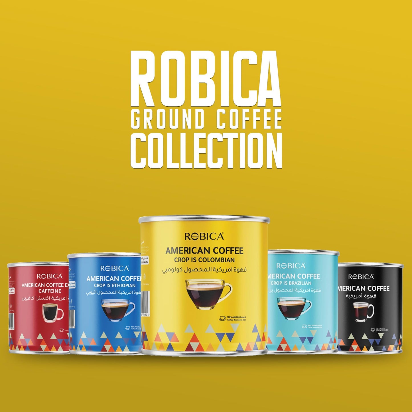Robica Colombian Coffee - Smooth and Balanced Flavored Arabica Coffee Beans, Medium Roast Fresh American Ground Coffee, 250 Grams