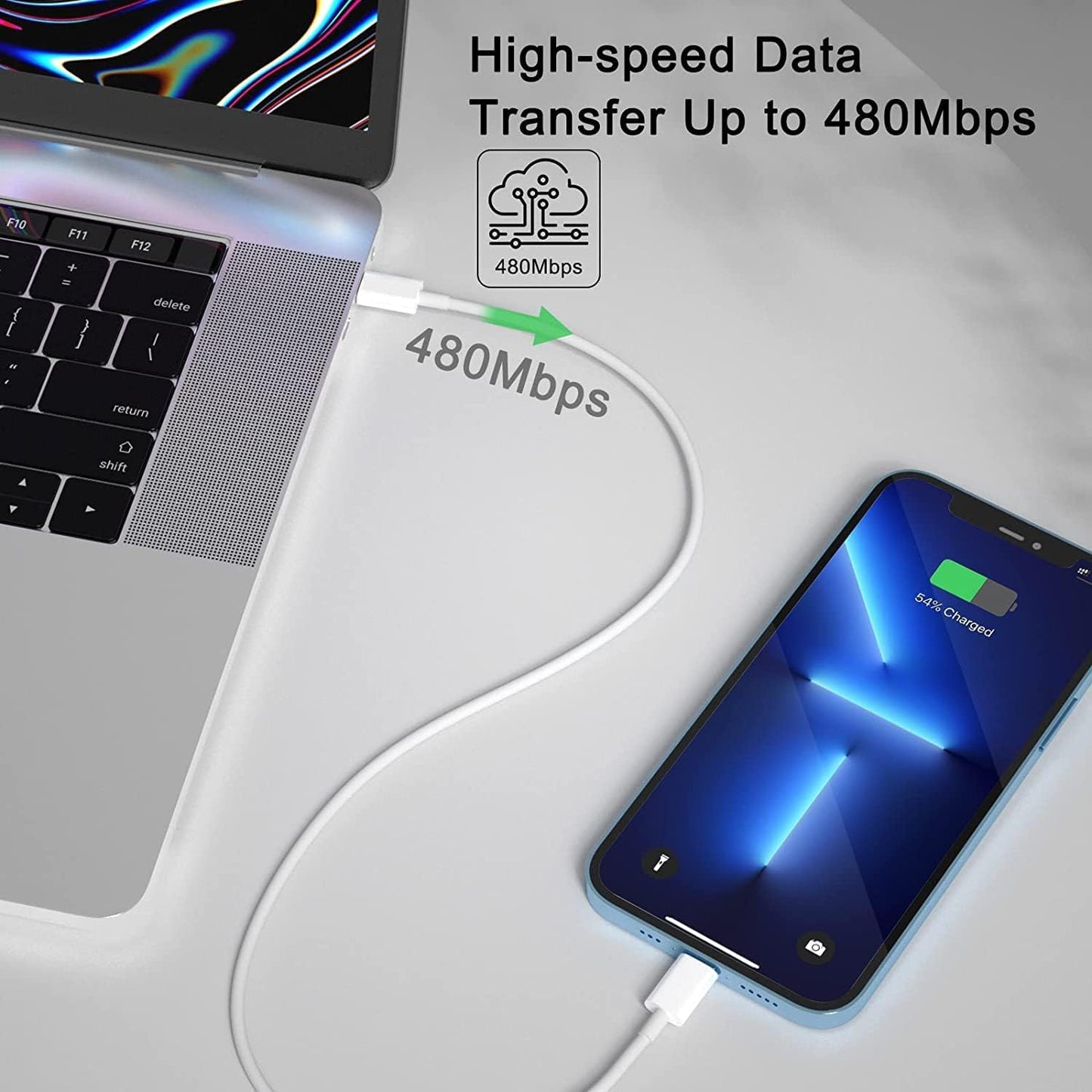 20W PD Fast Charger for iPhone 13/14 – UK Folding Plug, USB-C Cable, Quick Charging for iPhone & USB-C Devices, Compact & Portable