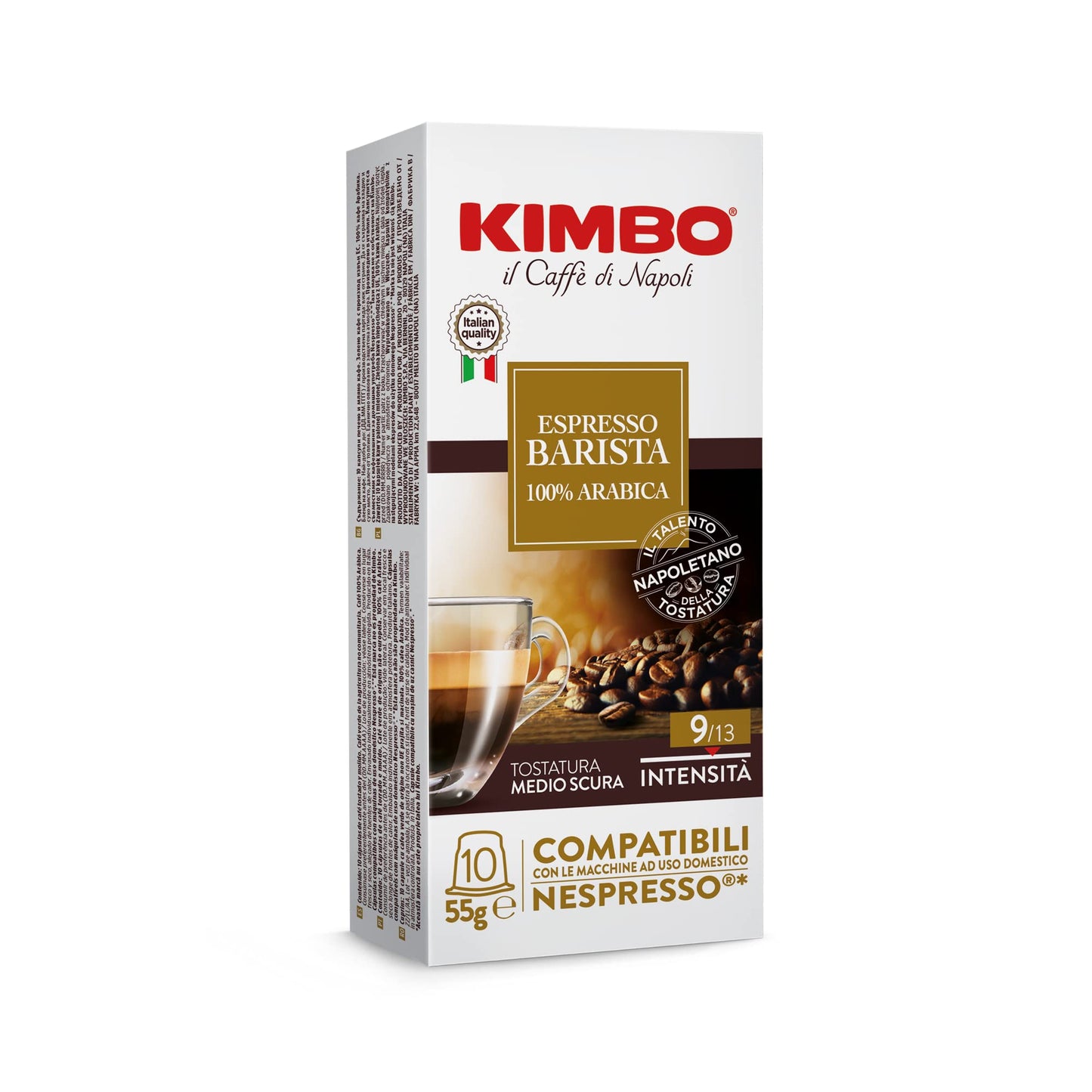 KIMBO 100% Arabica Coffee espresso BARISTA capsules -Nespresso Compatible- 10 capsules - Italy