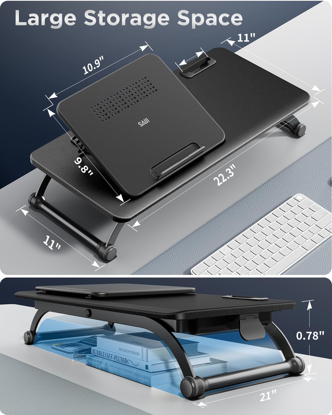 SAIJI Standing Desk Converter + Bed Table