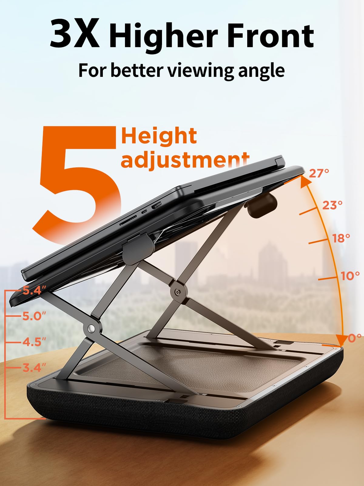 SAIJI Adjustable Lap Stand for Bed, Portable Laptop Lap Desk, Lap Desk with Cushion for Car Sofa Couch or Bed, Laptop Stand for Lap Up to 15.6 Inch Laptops（Black）