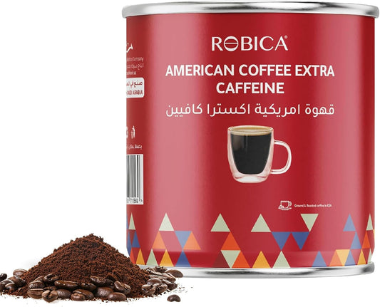 Robica Extra Caffeine American Coffee 250 g - Medium Roast High Caffeine Coffee, Premium American Ground Coffee for Extra Boost