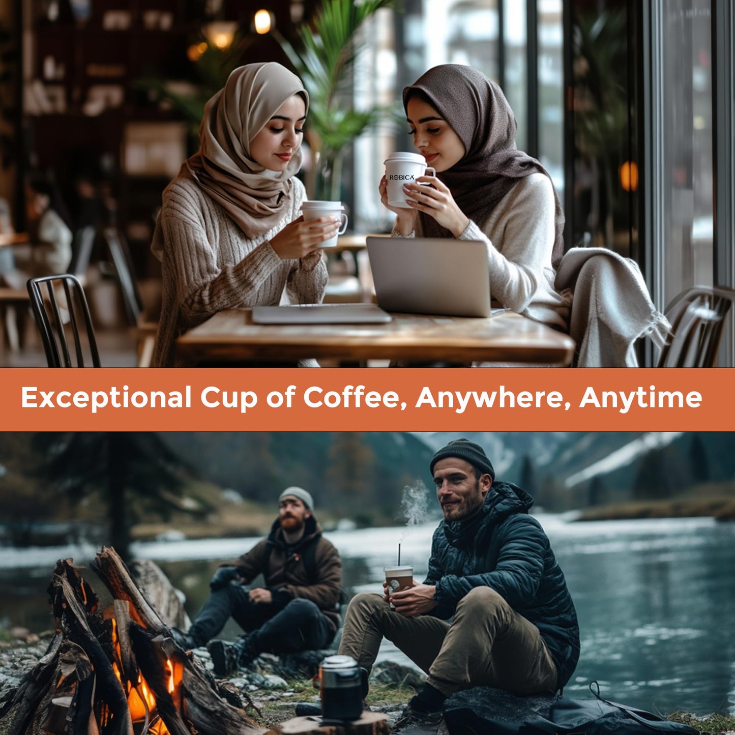 Robica Ethiopian Drip Coffee Bags, Medium Roast Single Origin Yirgacheffe Pour Over Coffee for Traveling and Office, 10 Sachets