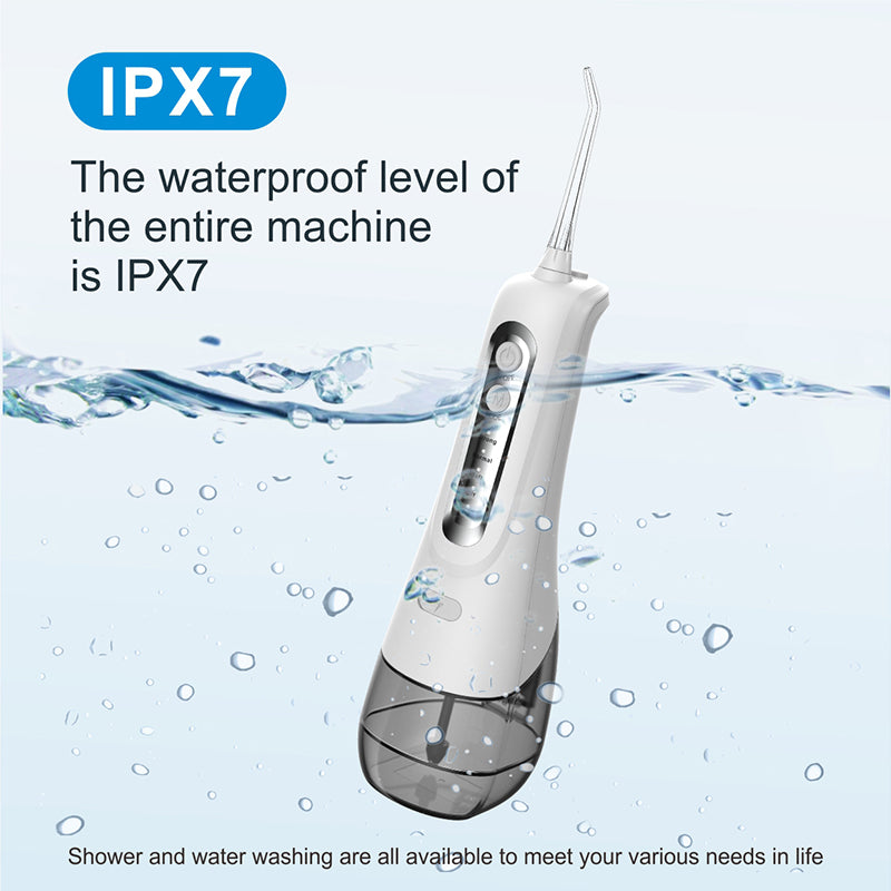 Water Flosser With 4 Modes, 6 Replaceable Jet Tips, 300ml USB Rechargeable Oral Irrigator for Teeth & Braces, IPX7 Waterproof, 1500 mah Battery